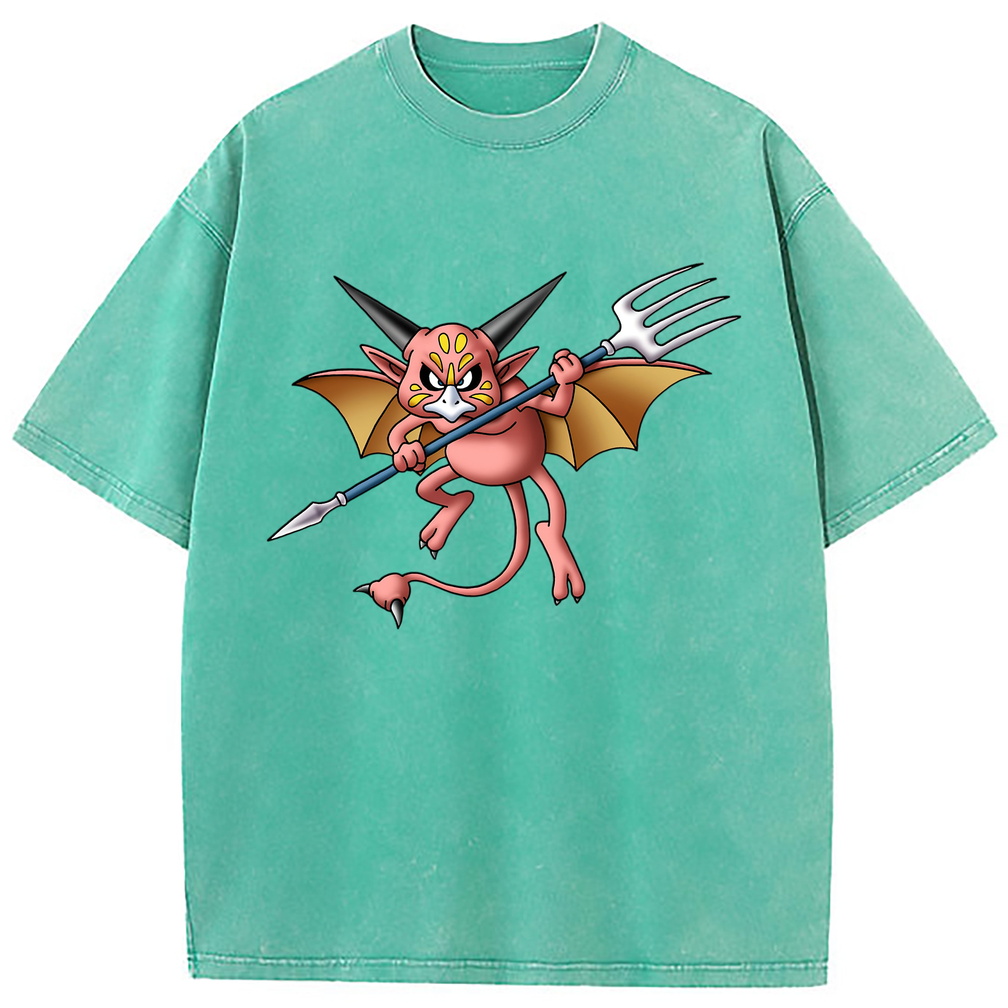（画像用） ドラゴンクエスト Doragon Kuesuto Dragon Quest 綿100% ヴィンテージ風 半袖Tシャツ（フロントプリント）